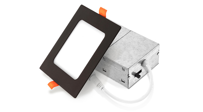 ASD LED Square Wafer 4inch 12W 120V TRIAC 2700/3000/3500/4000/5000K Bronze UL 6pack
