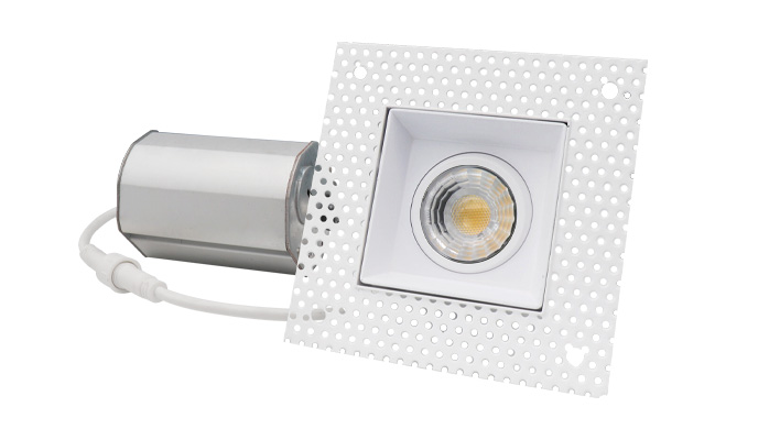 ASD LED Trimless Downlight Gimbal Square 2inch 8W 120V TRIAC 2700/3000/3500/4000/5000K White ETL
