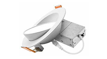 ASD LED Round Gimbal Canless Downlight 3inch 6W 120V TRIAC 2700/3000/3500/4000/5000K Air Tight White ETL ES T24 6pack