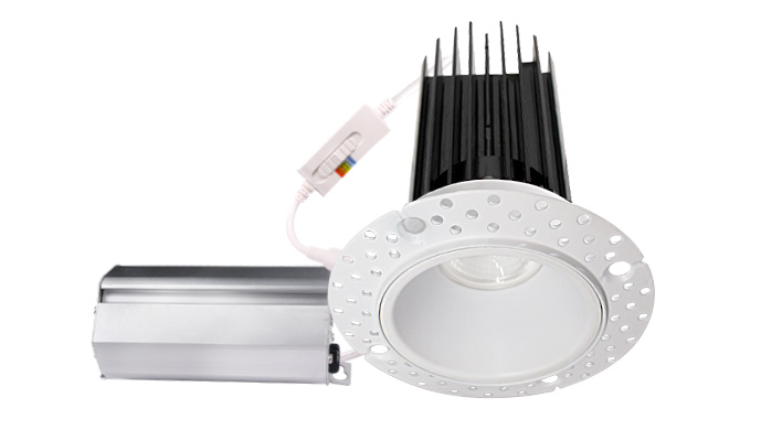 ASD LED Trimless Downlight Round 2inch 15W 120V TRIAC 2700/3000/3500/4000/5000K White ETL

