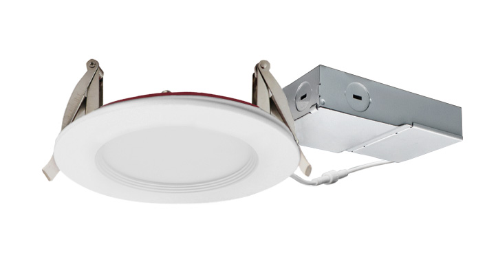 ASD LED Wafer Fire Rated Baffle trim 4inch 12W 120-277V 0-10V Dimmable 2700/3000/3500/4000/5000K White ETL ES T24 JA8