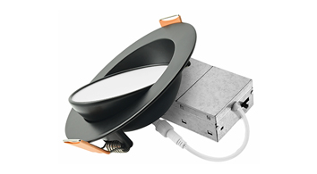 ASD LED Round Gimbal Canless Downlight 3inch 6W 120V TRIAC 2700/3000/3500/4000/5000K Air Tight Black ETL ES T24 6pack
