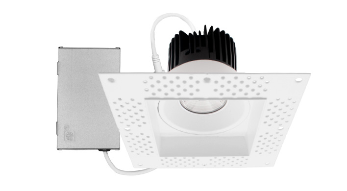 ASD LED Trimless Downlight Square 4inch 15W 120V TRIAC 2700/3000/3500/4000/5000K White ETL
