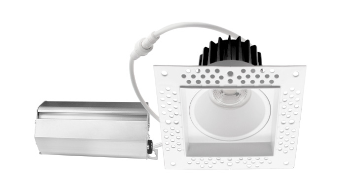 ASD LED Trimless Downlight Square 2inch 8W 120V TRIAC 2700/3000/3500/4000/5000K White ETL Energy Star
