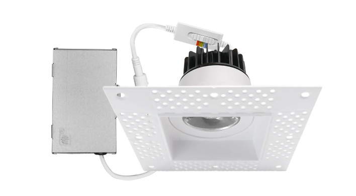 ASD LED Trimless Downlight Square 3.5inch 12W 120V TRIAC 2700/3000/3500/4000/5000K White ETL
