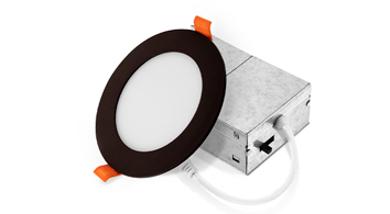 ASD LED Wafer Round 4inch 12W 120V Triac 2700/3000/3500/4000/5000K Black ETL ES T24 JA8