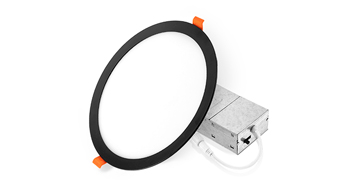 ASD LED Wafer Round 12inch 24W 120V Triac 2700/3000/3500/4000/5000K Black ETL T24 JA8