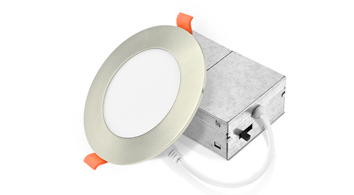 ASD LED Wafer Round 4inch 9W 120V Triac 2700/3000/3500/4000/5000K Nickel ETL ES T24 JA8 6pack
