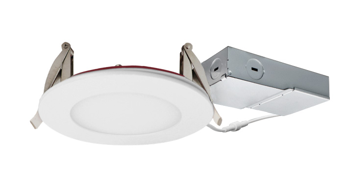ASD LED Wafer Fire Rated Round 4inch 12W 120V Triac 2700/3000/3500/4000/5000K White ETL ES T24 JA8