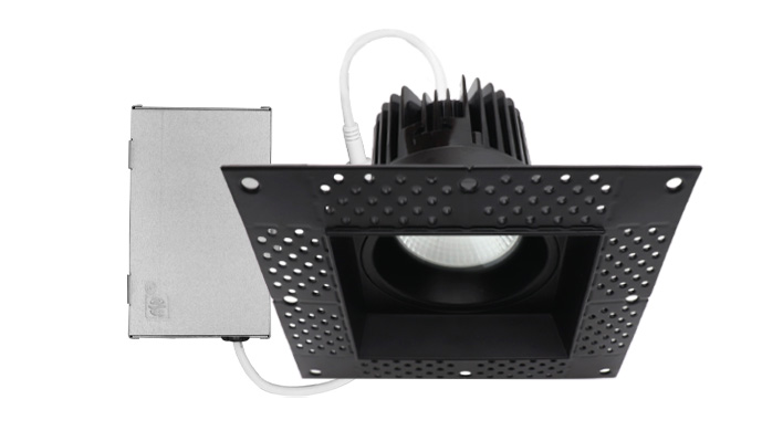 ASD LED Trimless Downlight Square 4inch 15W 120V Triac 2700/3000/3500/4000/5000K Black ETL Energy Star