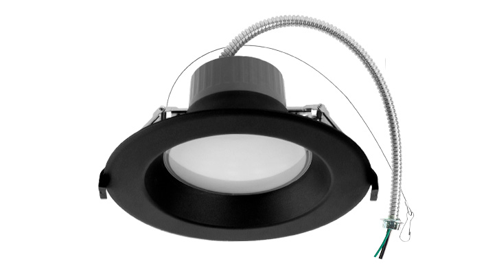 ASD LED Round Commercial Downlight 6inch 10/15/22W 120-277V 0-10V Dimmable 85Lm/W 2700/3000/3500/4000/5000K Black UL ES
