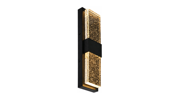 ASD LED Double-sided Bubble glass Outdoor Wall Sconce 18inch 12W 120-277V Triac 3000/4000/5000K Black ETL
