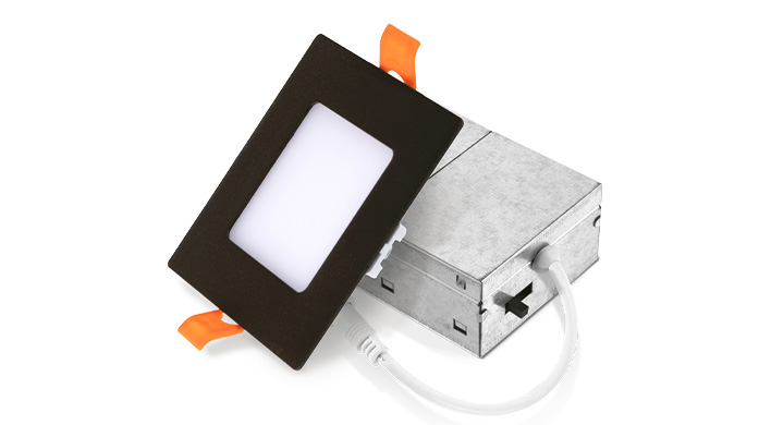 ASD LED Square Wafer 3inch 6W 120V TRIAC 2700/3000/3500/4000/5000K Bronze UL 6pack