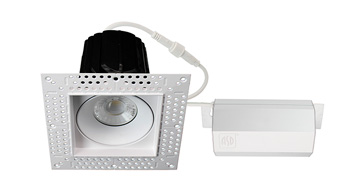 ASD LED Trimless Downlight Square 3inch 15W 120V TRIAC 2700/3000/3500/4000/5000K White ETL
