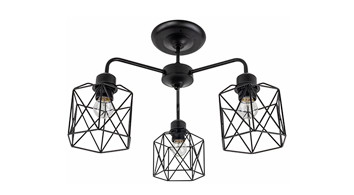 ASD Bulb Ceiling Fixture Chandelier Attic Nova Series 3xE26 120V Black ETL
