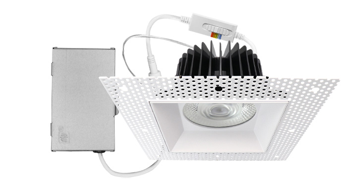ASD LED Trimless Downlight Square 6inch 24W 120V TRIAC 2700/3000/3500/4000/5000K White ETL
