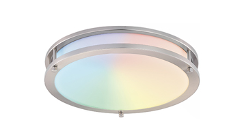 ASD LED Smart RGBW Double Ring Flushmount 14inch 21W 120V 2700-6500K App+RC Control Nickel ETL
