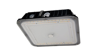 ASD LED Edge-Lit Canopy with Q-base 30/40/50W 120-277V 0-10V Dimmable 140Lm/W 3000/4000/5000K Black UL DLC Premium