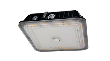ASD LED Edge-Lit Canopy with Q-base 50/70/80W 120-277V 0-10V Dimmable 140Lm/W 3000/4000/5000K Black UL DLC Premium
