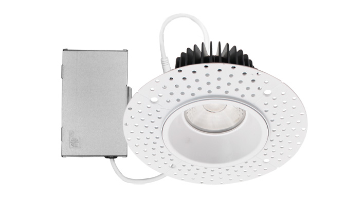 ASD LED Trimless Downlight Round 4inch 15W 120V TRIAC 2700/3000/3500/4000/5000K White ETL 4pack
