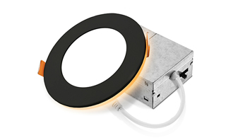 ASD LED Round Night Light Wafer 4inch 9W+3W 120V TRIAC 2700/3000/3500/4000/5000K+2000K Black ETL ES T24 6pack
