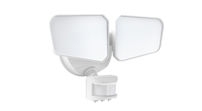 ASD LED Security Floodlight 2 Square Heads with 180° Motion Sensor and Photocell 2 Square Heads 20W 120V Non-Dimmable 2700/3000/3500/4000/5000K White UL DLC Premium
