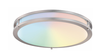 ASD LED Smart RGBW Double Ring Flushmount 18inch 28W 120V 2700-6500K App+RC Control Nickel ETL
