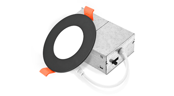 ASD LED Wafer Round 3inch 6W 120V Triac 2700/3000/3500/4000/5000K Black ETL ES T24 JA8 12pack