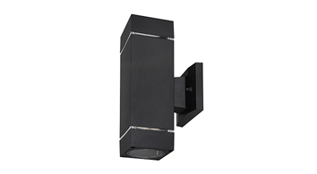 ASD LED Outdoor Wall Cylinder Square Up and Down with 2 Rings 18W 120-277V Triac 3000/4000/5000K Black ETL