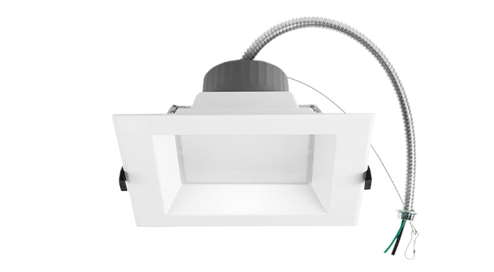 ASD LED Square High Efficiency Commercial Downlight 6inch 12/16/22/26/30W 120-277V 0-10V Dimmable 100Lm/W 2700/3000/3500/4000/5000K White ETL ES
