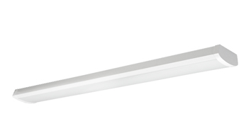 ASD LED Wrap Fixture 4ft 32/40/48W 120-277V 0-10V Dimmable 120Lm/W 3500/4000/5000K with Battery Back-up 8W White UL DLC Standard