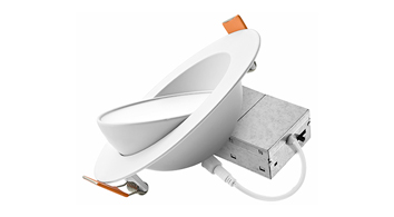 ASD LED Round Gimbal Canless Downlight 4inch 9W 120V TRIAC 2700/3000/3500/4000/5000K Air Tight White ETL ES T24 6pack
