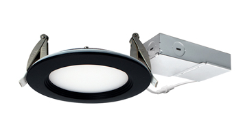 ASD LED Round Baffle Trim Wafer 4inch 12W 120-277V 0-10V Dimmable 2700/3000/3500/4000/5000K Black ETL ES T24 JA8
