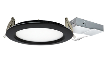 ASD LED Round Baffle Trim Wafer 6inch 15W 120-277V 0-10V Dimmable 2700/3000/3500/4000/5000K Black ETL ES T24 JA8
