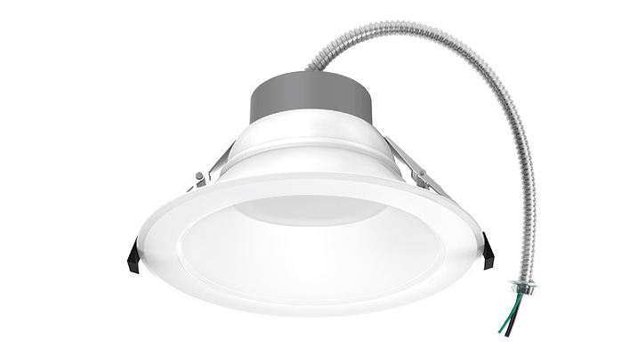 ASD LED Round High Efficiency Commercial Downlight 10inch 22/26/30/35/40W 120-277V 0-10V Dimmable 125Lm/W 2700/3000/3500/4000/5000K White ETL ES
