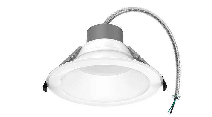 ASD LED Round High Efficiency Commercial Downlight 8inch 16/22/26/30/35W 120-277V 0-10V Dimmable 125Lm/W 2700/3000/3500/4000/5000K White ETL ES
