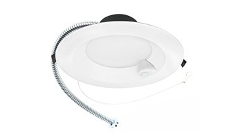 ASD LED Round Commercial Downlight with Infrared Motion Sensor 8inch 14/18/22/26/30W 120-277V 0-10V Dimmable 85Lm/W 2700/3000/3500/4000/5000K White ETL ES T24
