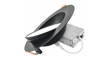ASD LED Round Gimbal Canless Downlight 6inch 12W 120V TRIAC 2700/3000/3500/4000/5000K Air Tight Black ETL ES T24 6pack
