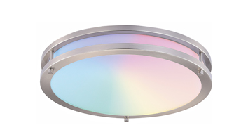 ASD LED Smart RGBW Double Ring Flushmount 16inch 24W 120V 2700-6500K App+RC Control Nickel ETL
