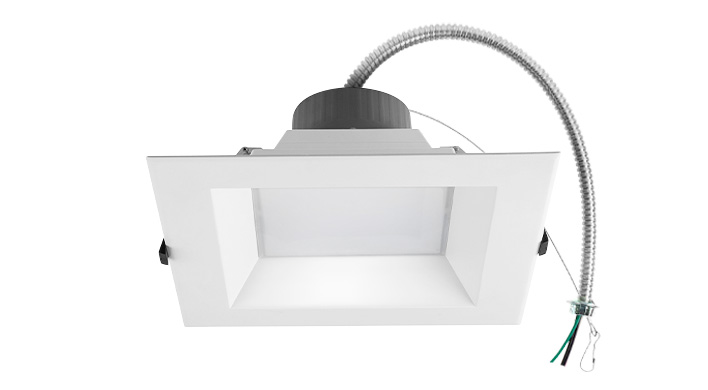 ASD LED Square High Efficiency Commercial Downlight 8inch 16/22/26/30/35W 120-277V 0-10V Dimmable 100Lm/W 2700/3000/3500/4000/5000K White ETL ES
