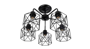 ASD Bulb Ceiling Fixture Chandelier Attic Nova Series 5xE26 120V Black ETL
