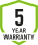 5 year warranty
