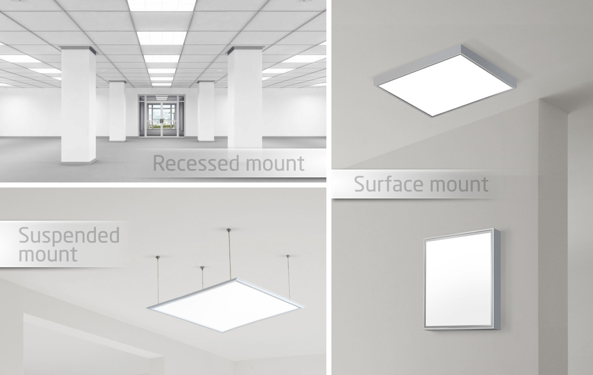 Commercial Surface Mount Kit for 2x2' or 2x4' LED Flat Panels for Drop Ceiling 